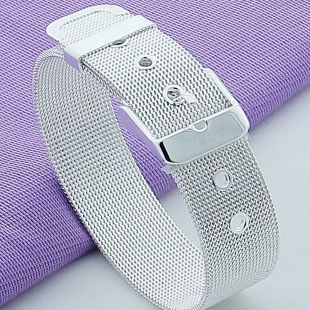 Silver 925 Plated Belt Buckle Cuff Bangle Bracelet